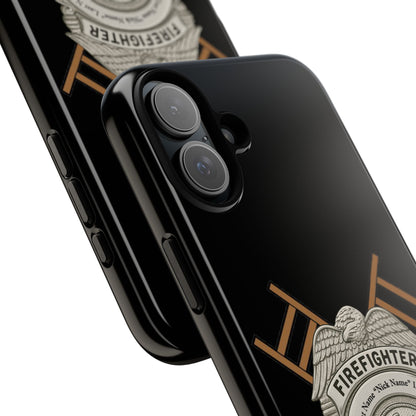 Firefighter Badge Tough Phone Case — Firefighter Helmet & Ladders Protective Case