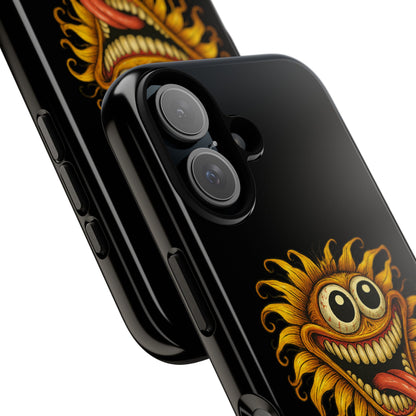 Phone Case - Smiling Sunflower Design with "Photosynthesizing the Universe One Breakdown at a Time"