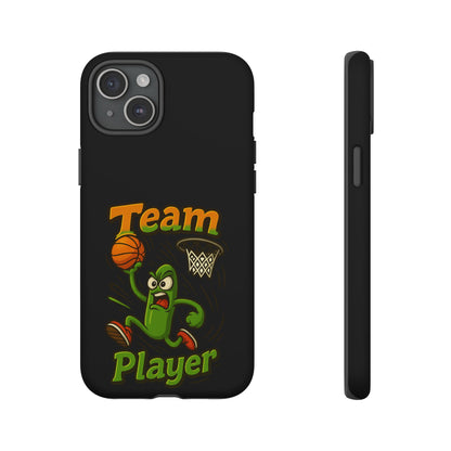 Team Player Basketball Phone Case — Cute Cartoon Pickle Dunk Phone Cover