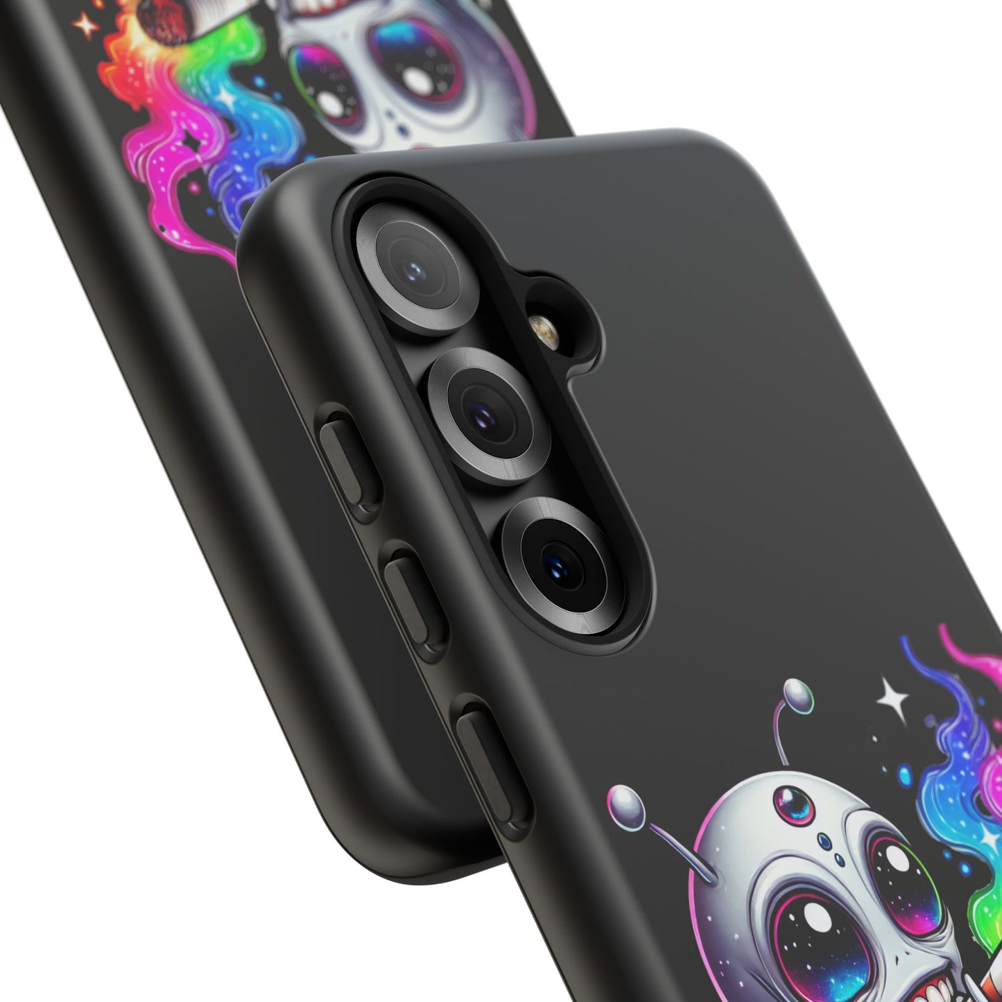 Alien Smoking Rainbow Galaxy Phone Case — Cute Cosmic Art Tough Case