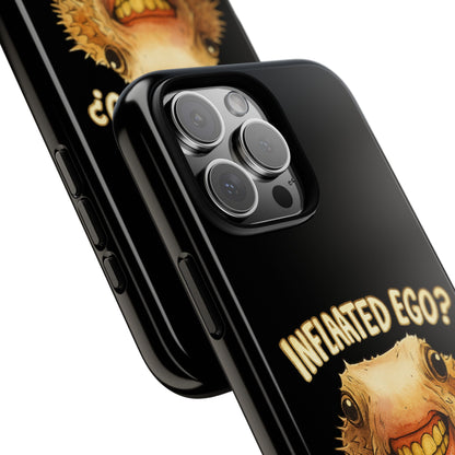 Phone Case — "Inflated Ego? Nah, It's Just Anxiety" Funny Pufferfish Design