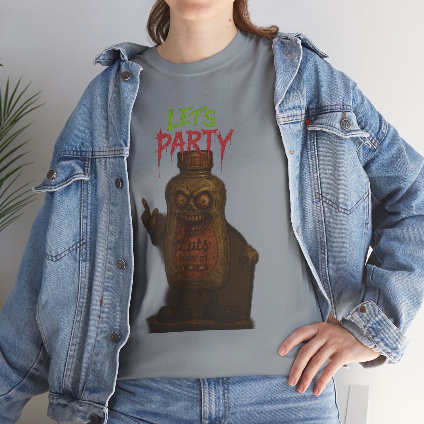 Let’s Party – Zombie Baby Oil Bottle Horror T-Shirt