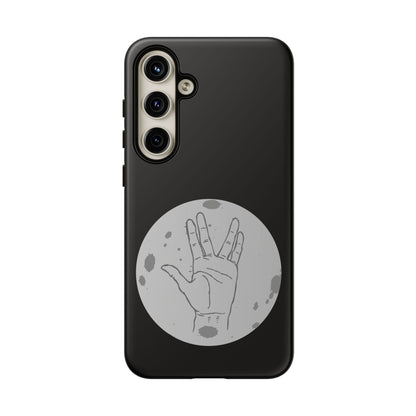 Spock Live Long Phone Case — Vulcan Salute Moon Graphic
