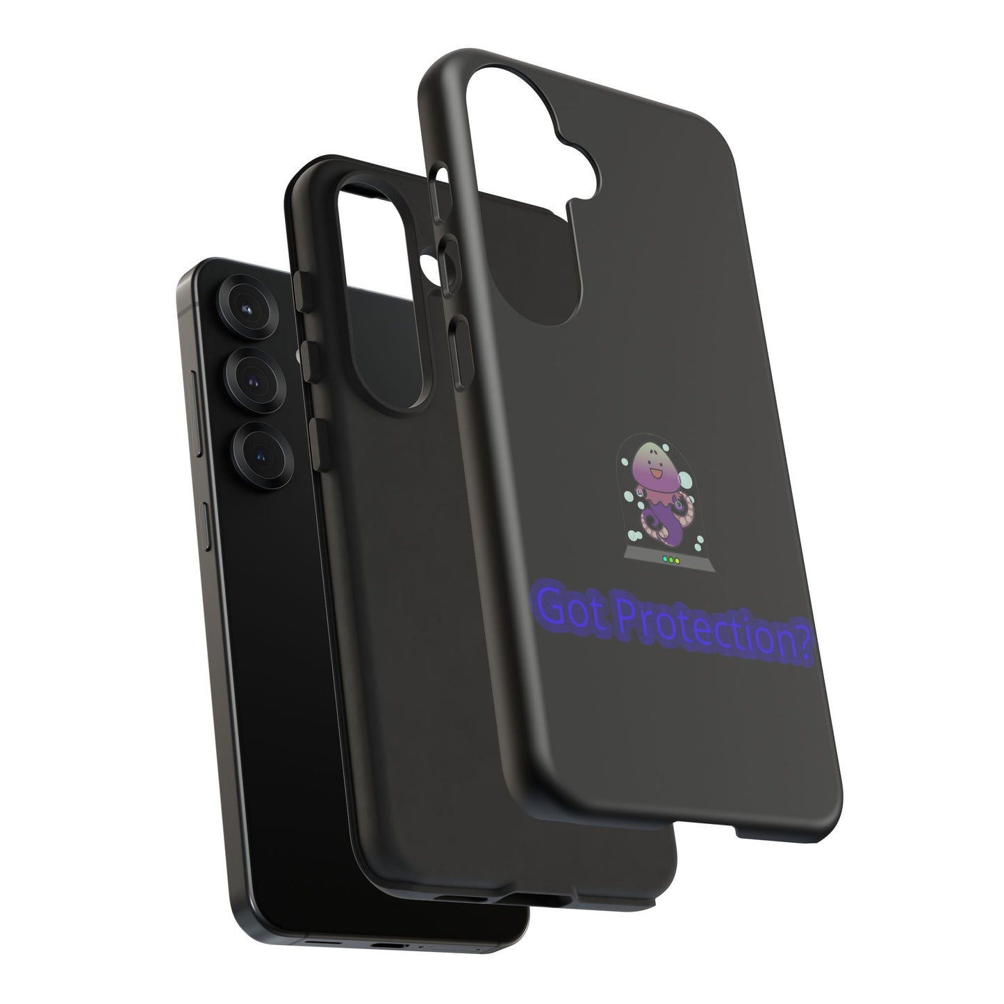 Phone Case — 'Got Protection?' Cute Purple Alien Anti-Shock Protective Cover