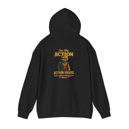 Action Figure Hoodie – Retro Toy Gamer Graphic Pullover