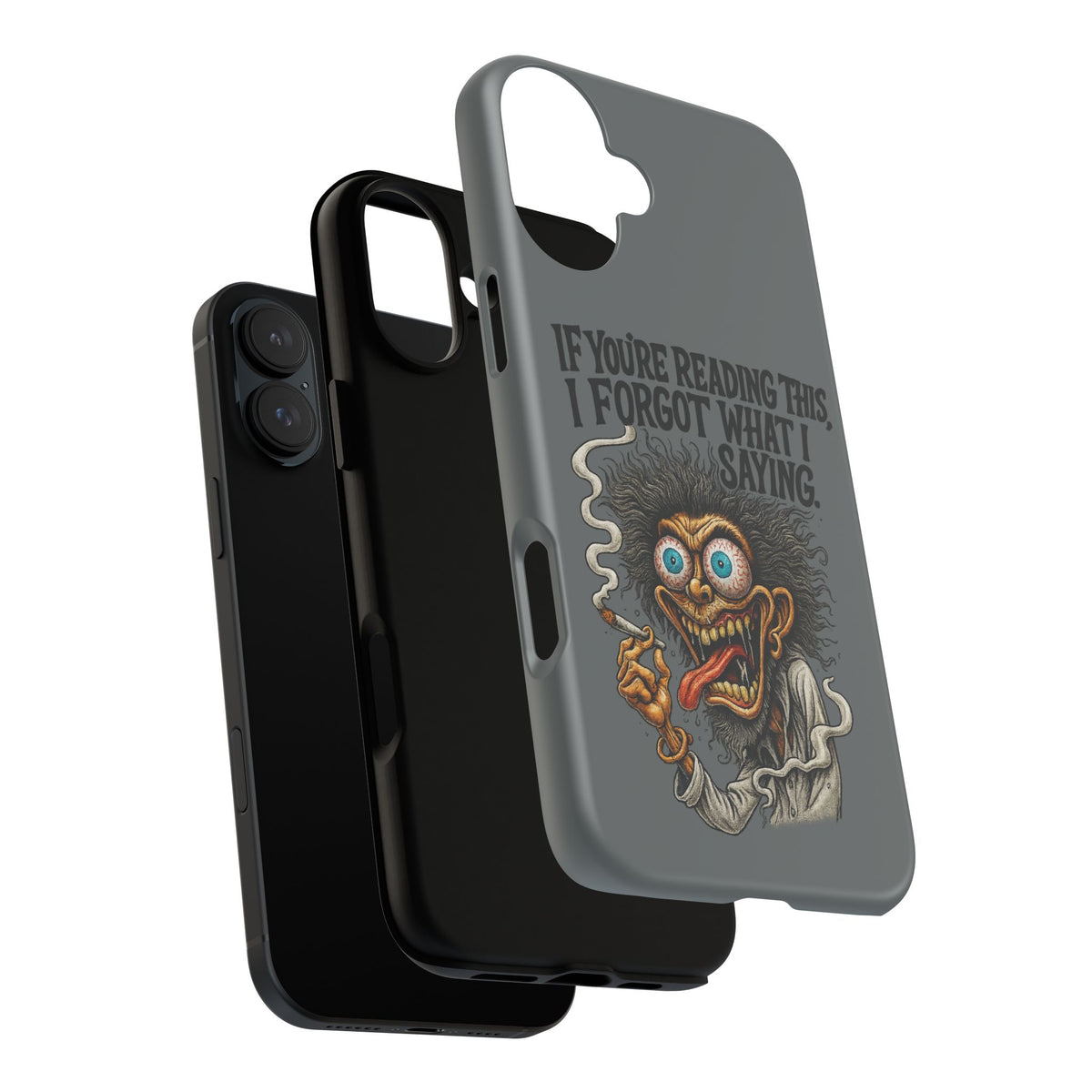 Phone Case — "If You're Reading This I Forgot What I Was Saying" Retro Crazy Cartoon Design