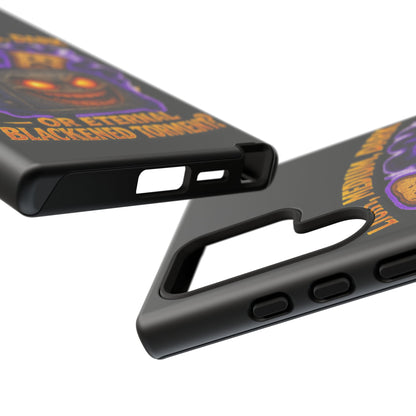 Phone Case — 'Light, Medium, Dark or Eternal Blackened Torment?' Spooky Toast & Toaster Horror Design