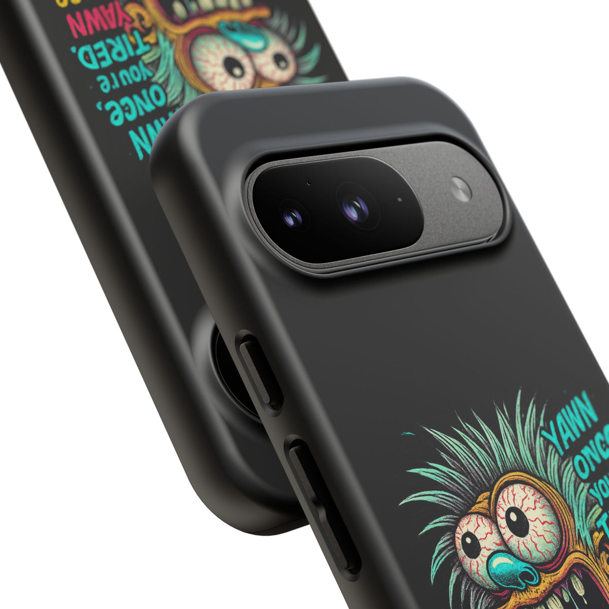 Phone Case — 'Yawn Once You're Tired, Yawn Twice You're Probably Expired' Retro Monster Graphic