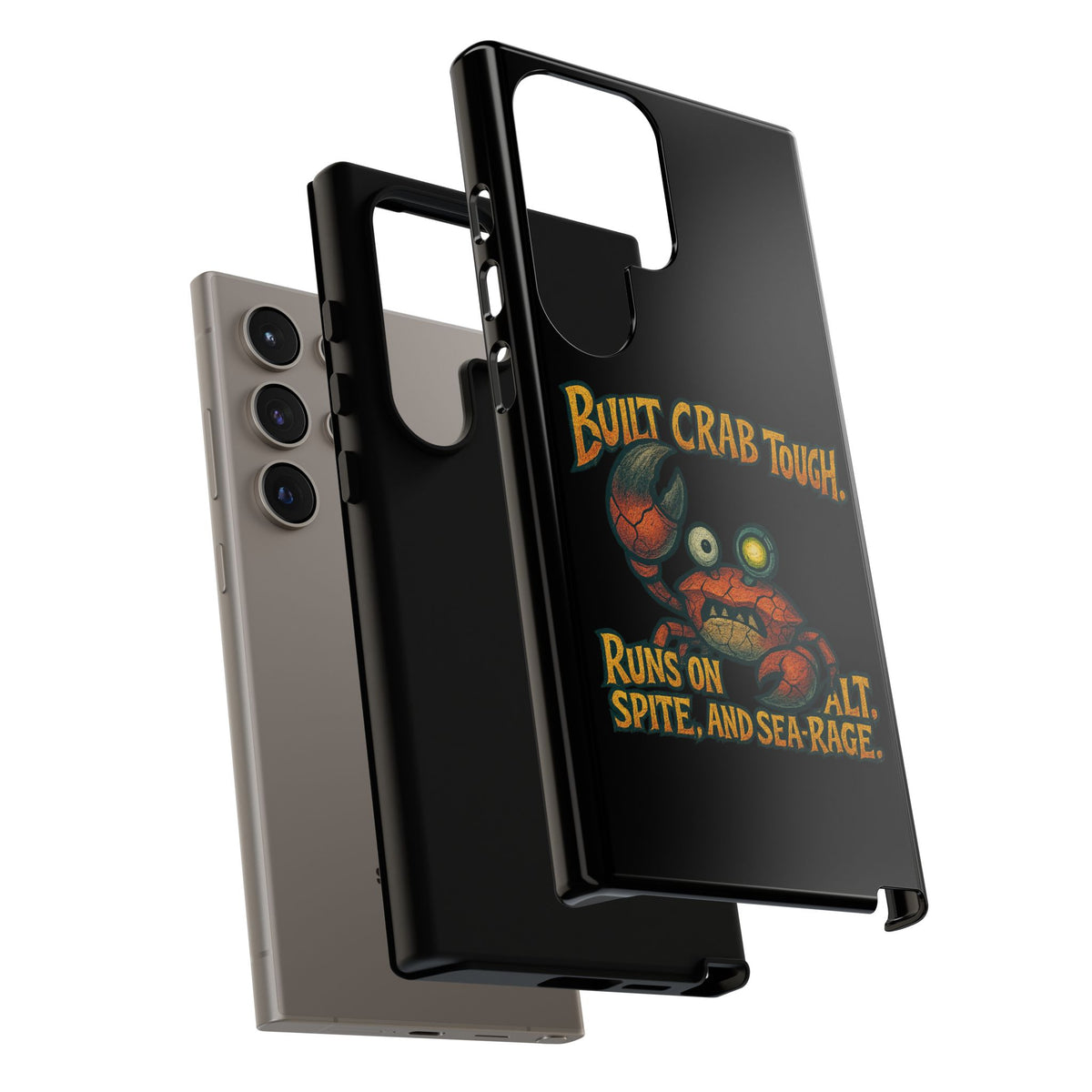 Phone Case - "Built Crab Tough" Funny Crab Graphic Protective Case