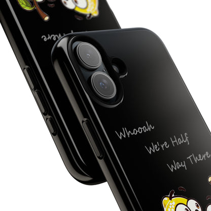 Phone Case - Playful Pear & Lemon Illustration with “Whooah We're Half Way There”