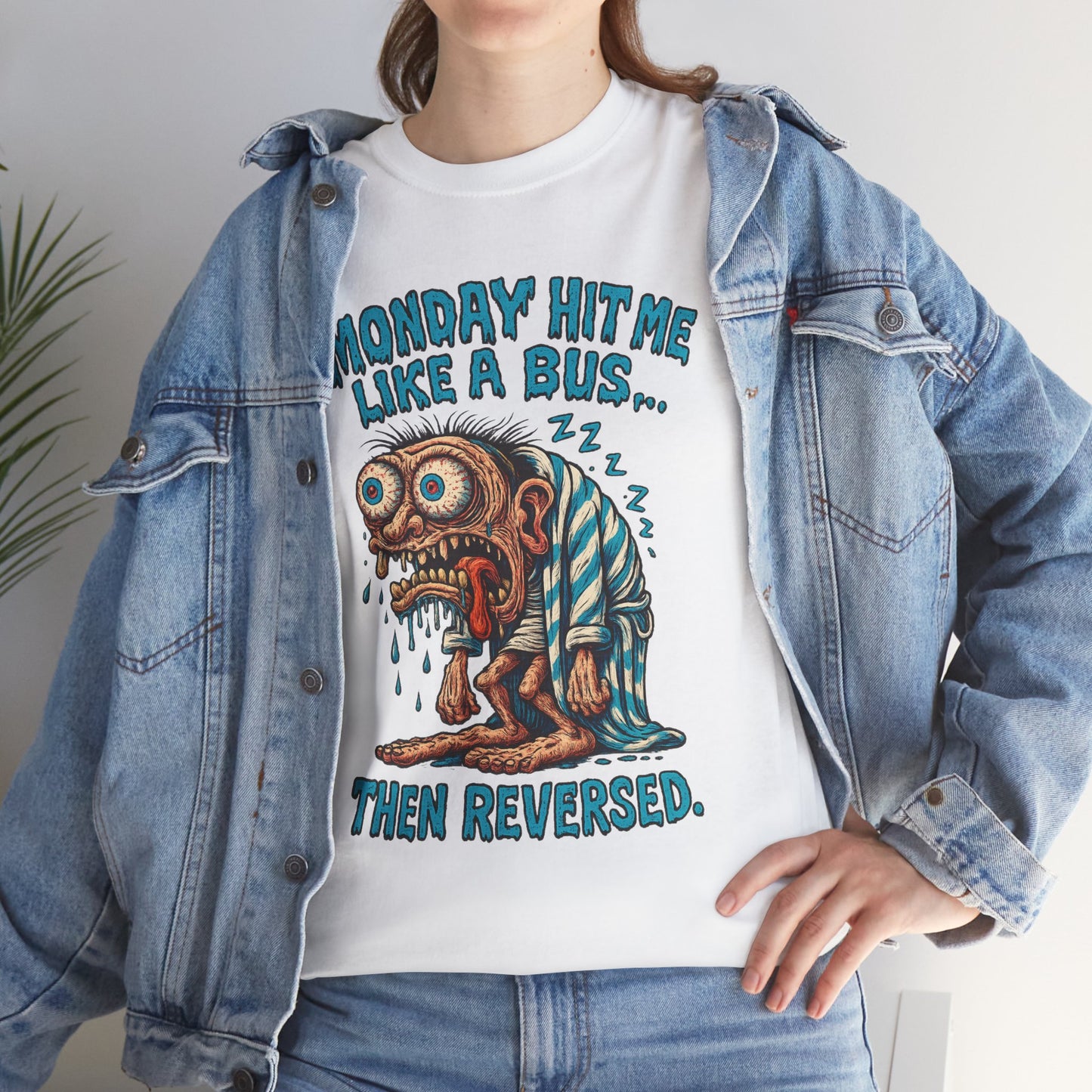 Monday Hit Me Like a Bus… Then Reversed – Zombie Workweek Tee