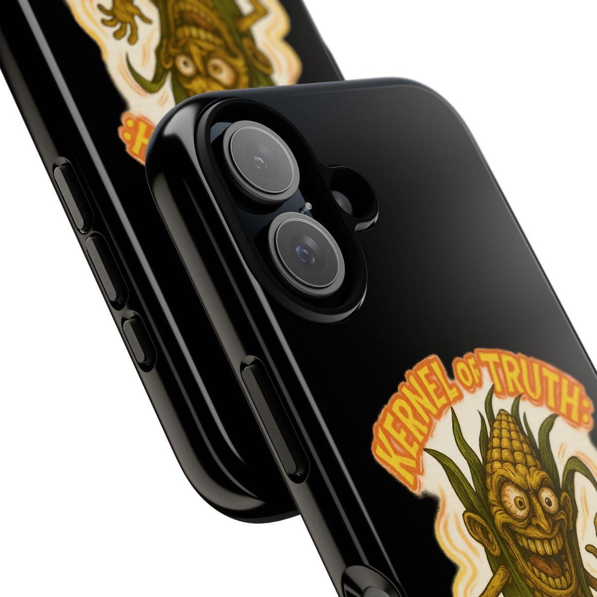 Corny Horror Phone Case - “Kernel of Truth, Completely Insane” Retro Corn Monster