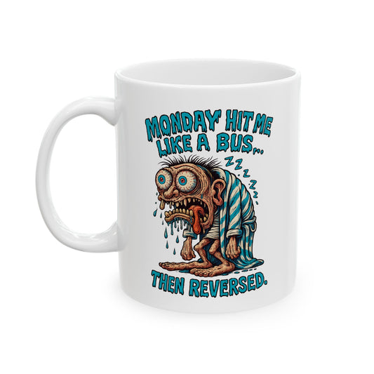 Monday Hit Me Like a Bus – Zombie Work Goblin Mug