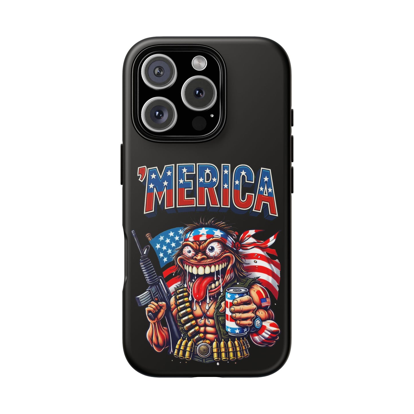 'MERICA Patriotic Phone Case — American Flag Madman Design