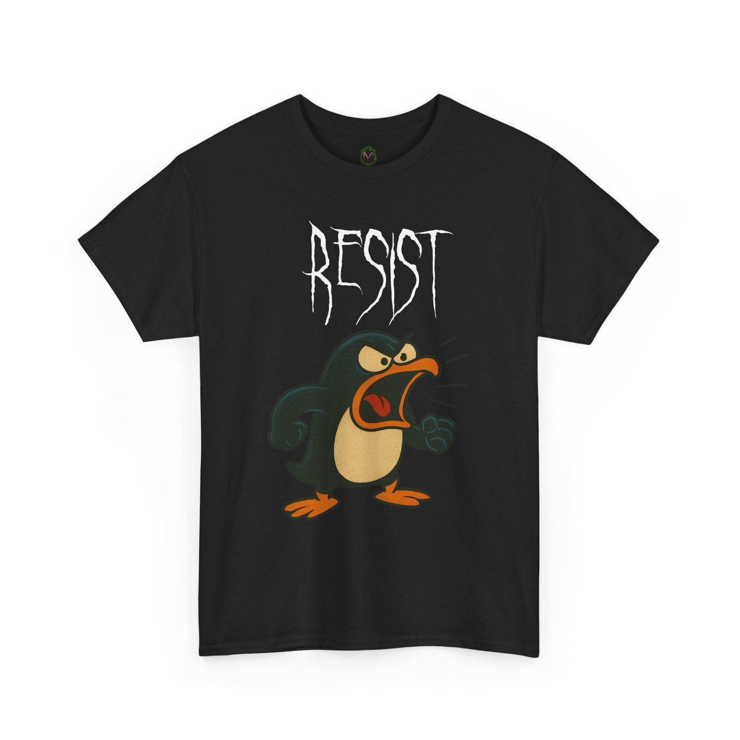 Resist Penguin Unisex Heavy Cotton Tee | Protest Shirt, Gift for Activists,