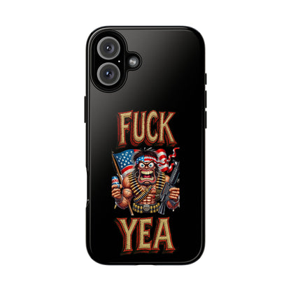 Phone Case — "FUCK YEA" Patriotic Skeleton Soldier Graphic