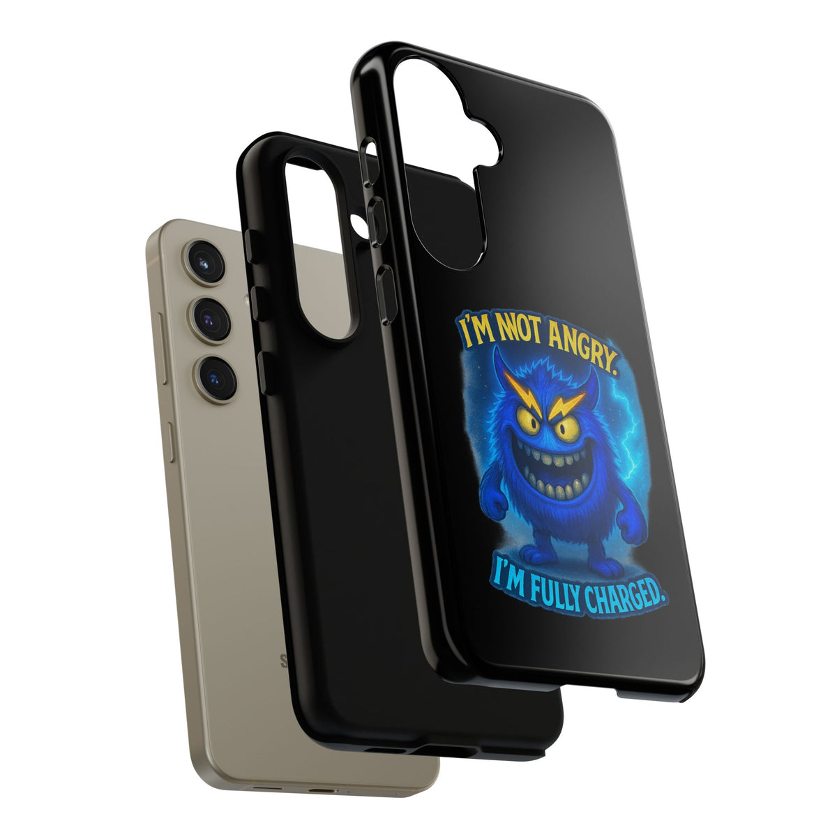 Phone Case - "I'm Not Angry, I'm Fully Charged" Electric Monster Protective Cover