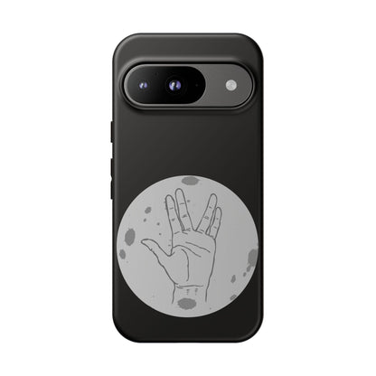 Spock Live Long Phone Case — Vulcan Salute Moon Graphic
