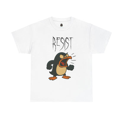 Resist Penguin Unisex Heavy Cotton Tee | Protest Shirt, Gift for Activists,