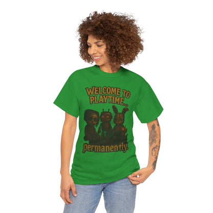 Welcome to Playtime Permanently T-Shirt | Creepy Animatronic Trio