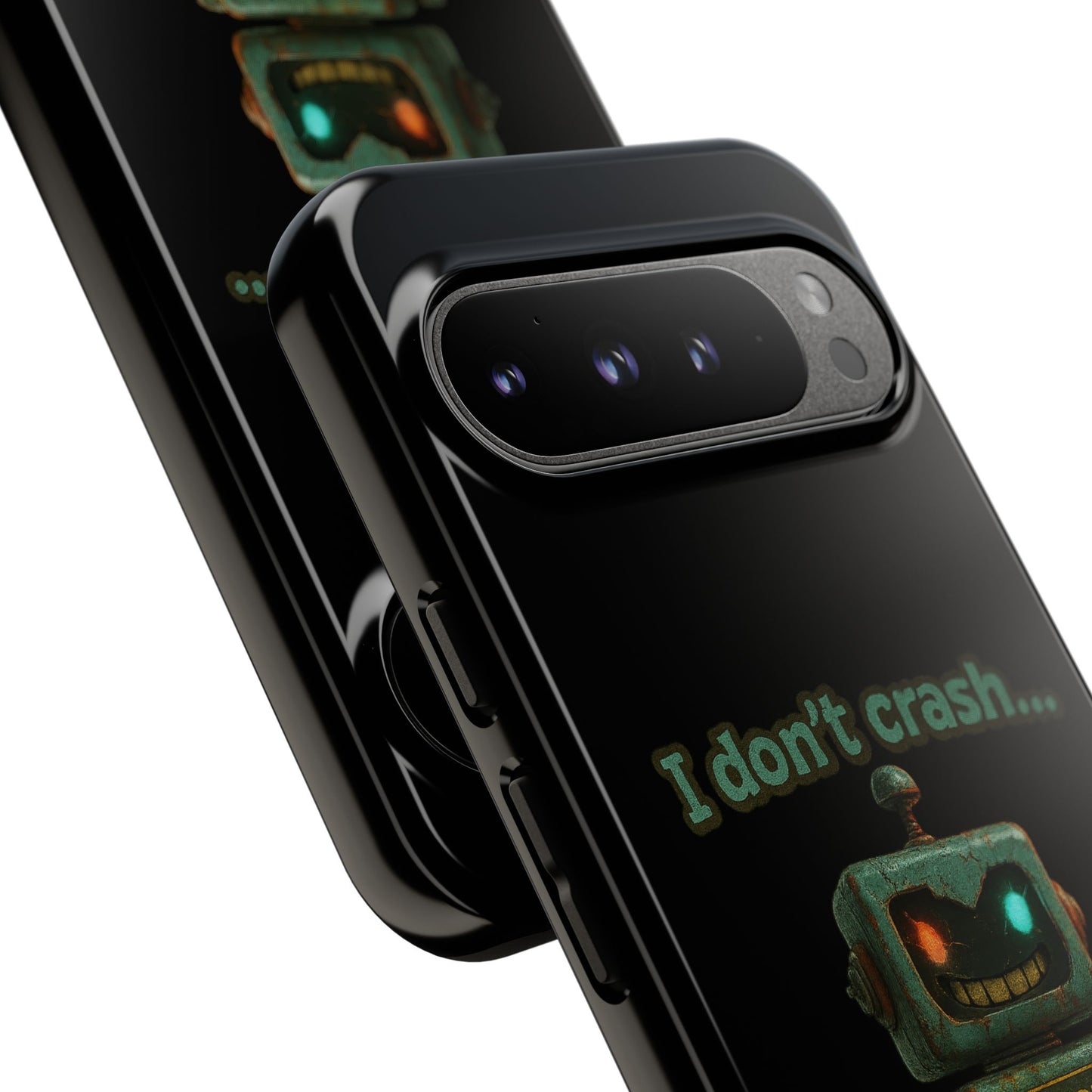 Phone Case — "I Don't Crash... I Recalibrate" Retro Robot Protective Cover