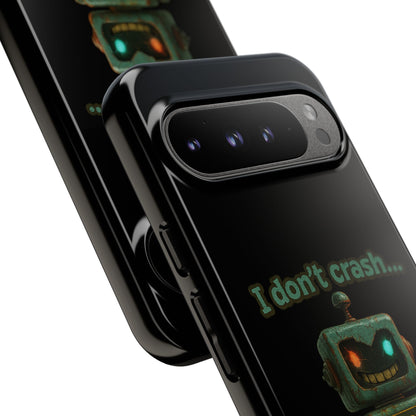 Phone Case — "I Don't Crash... I Recalibrate" Retro Robot Protective Cover
