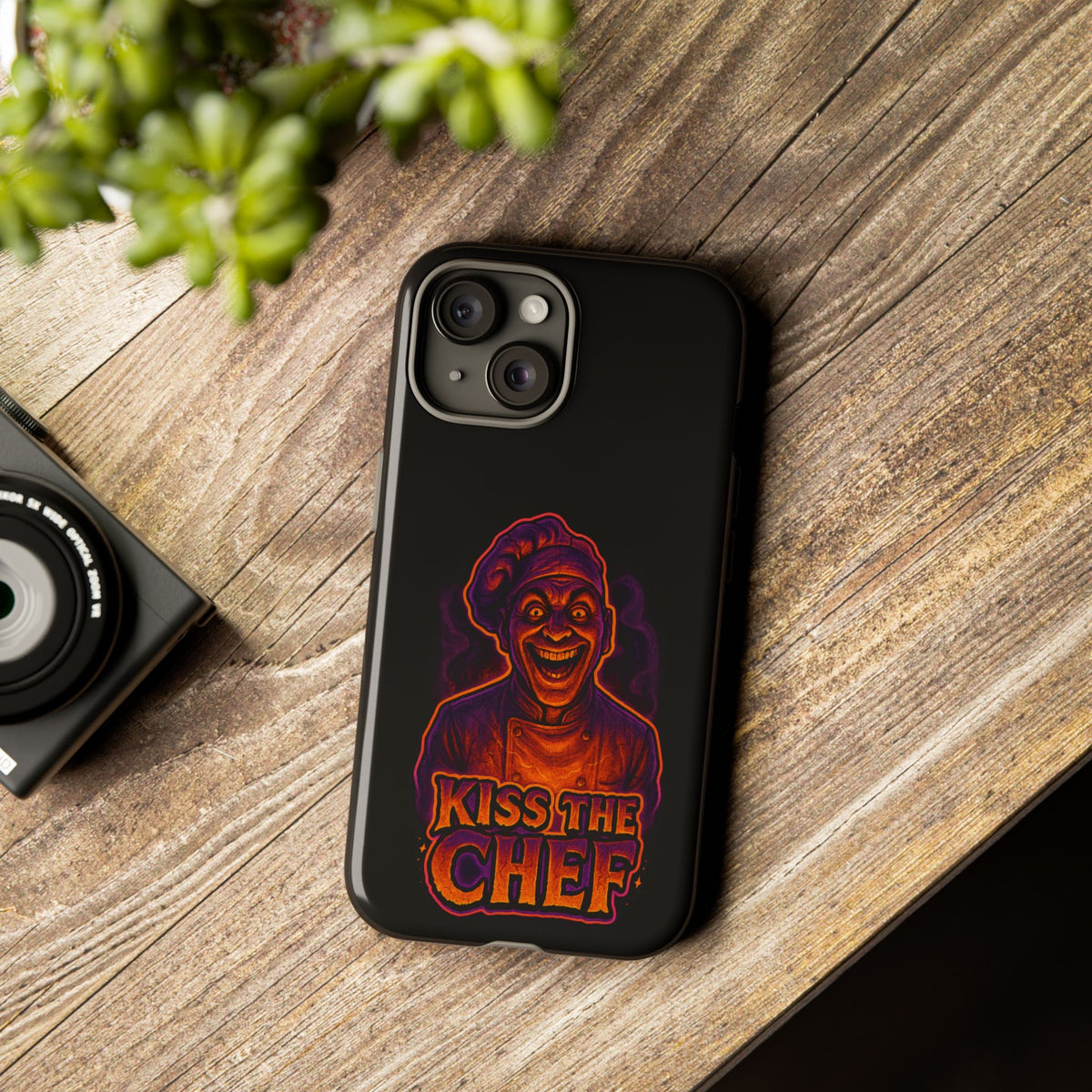 Phone Case — "Kiss the Chef" Neon Horror Chef Design