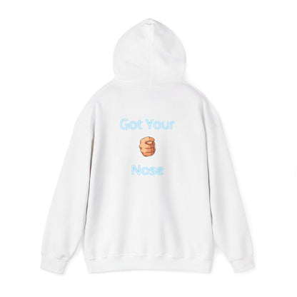 Got Your Nose Hoodie — Playful Baby-Grab Back Print Pullover