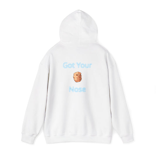 Got Your Nose Hoodie — Playful Baby-Grab Back Print Pullover