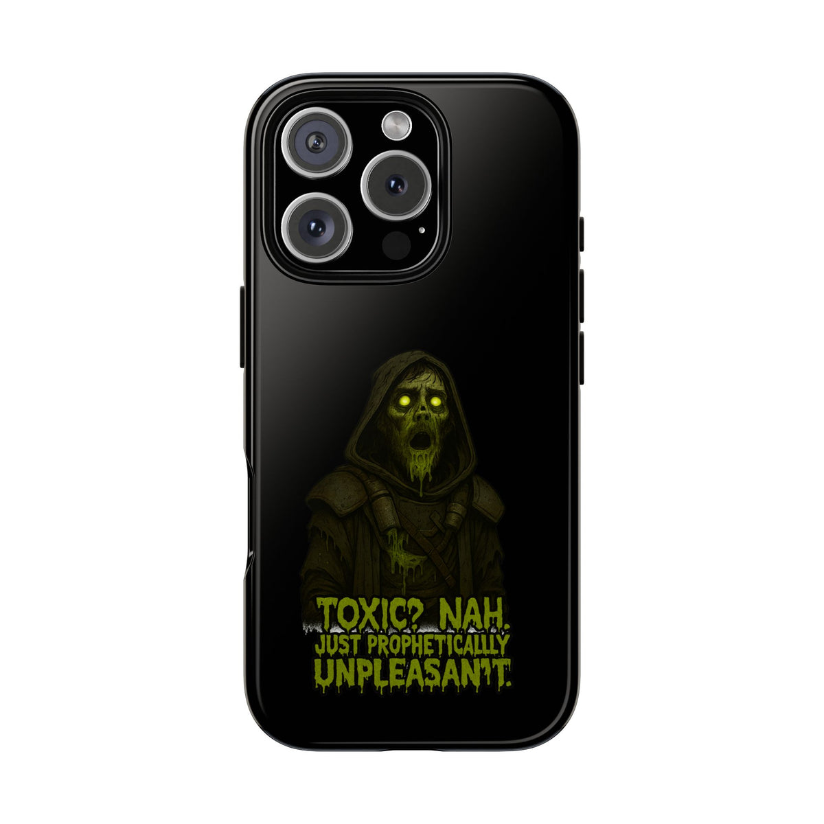 Phone Case — 'Toxic? Nah, Just Prophetically Unpleasant' Neon Grim Reaper Protective Cover