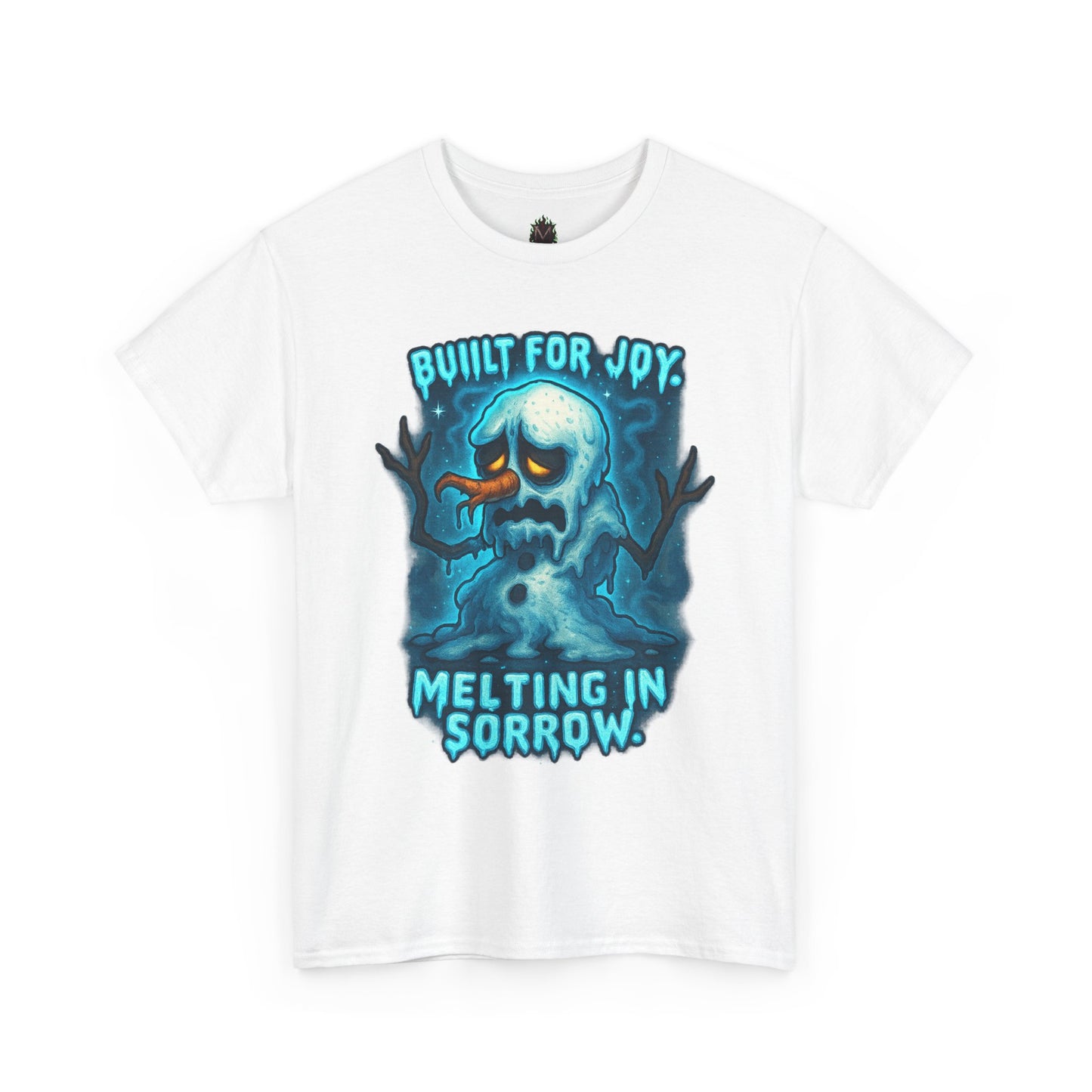 Melting Snowman T-Shirt — "Built for Joy, Melting in Sorrow" Graphic Tee