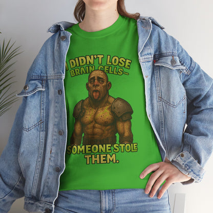 Funny Fantasy Mugling T-Shirt — “I Didn’t Lose Bracers, Someone Stole Them” Graphic Tee