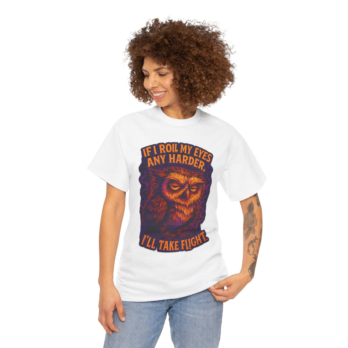 Sarcastic Owl T-Shirt — "If I Roll My Eyes Any Harder, I’ll Take Flight" Graphic Tee