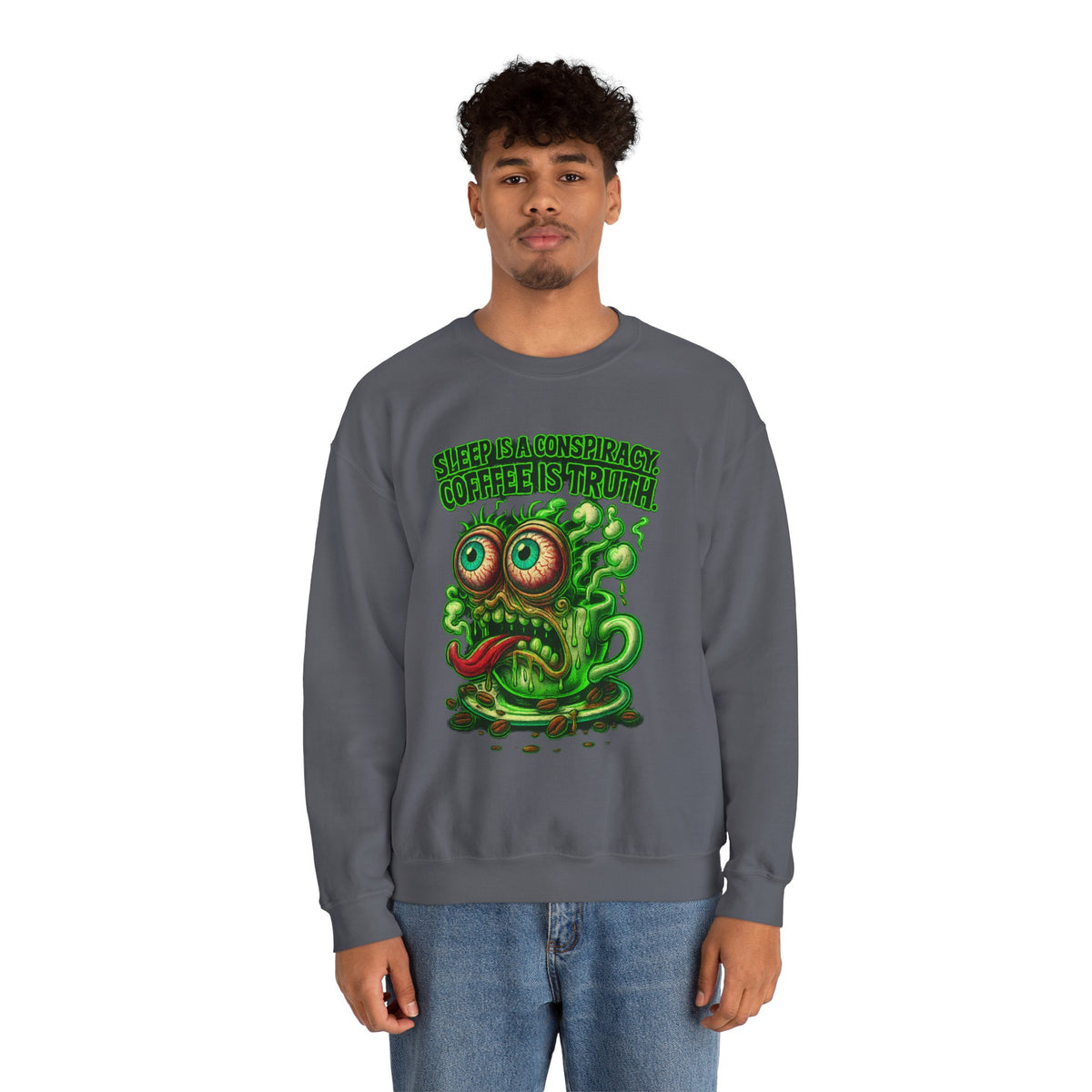 Sleep Is a Conspiracy Coffee Creature Crewneck