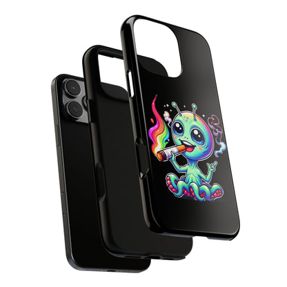 Alien Smoking Rainbow Joint Phone Case — Cute Psychedelic Cannabis iPhone Cover