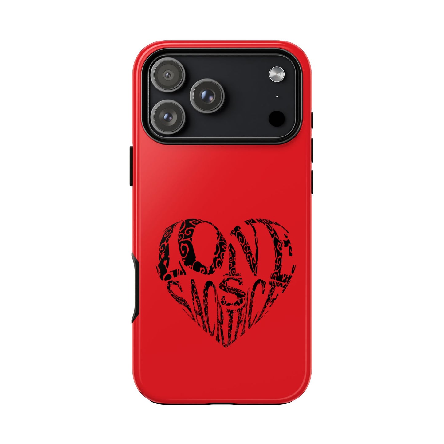 Red 'Love Justice' Heart Phone Case — Protective iPhone Cover, Valentine’s Gift