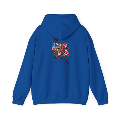 Patriotic Monster Hoodie - Funny USA Flag Character Back Graphic