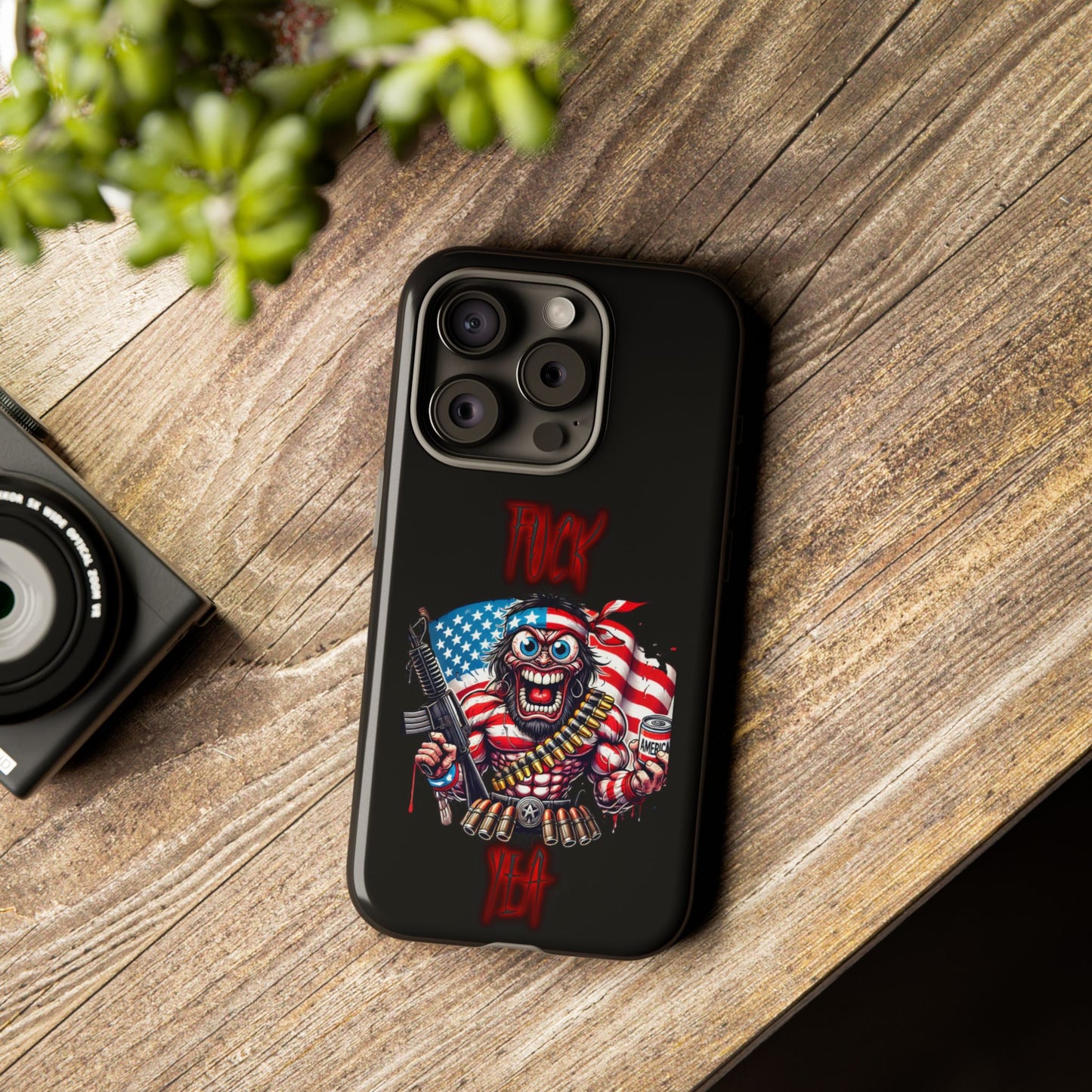 Phone Case — American Flag Skull Soldier Design (Tough Cases)