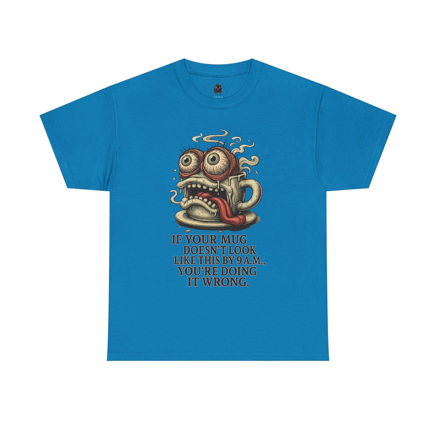 9AM Mug Meltdown – Screaming Coffee Zombie Cup Tee