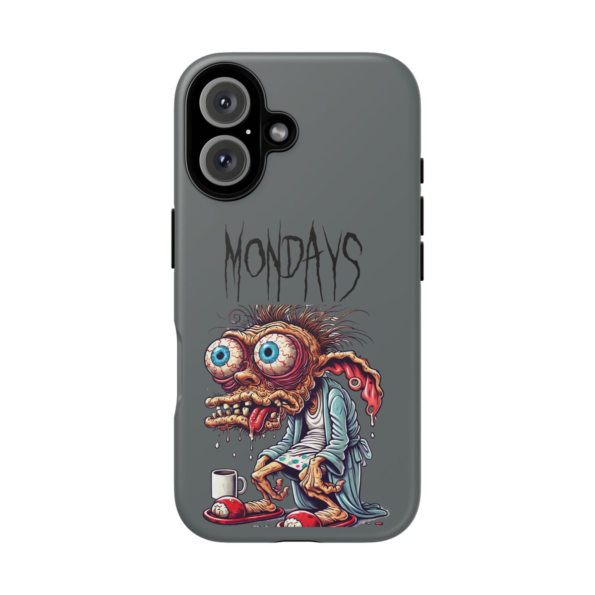 Mondays Zombie Character Phone Case – Funny Groggy Coffee Phone Cover