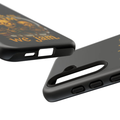 Phone Case — "From Dusk Till Doom We Jam" Skeleton Band Design