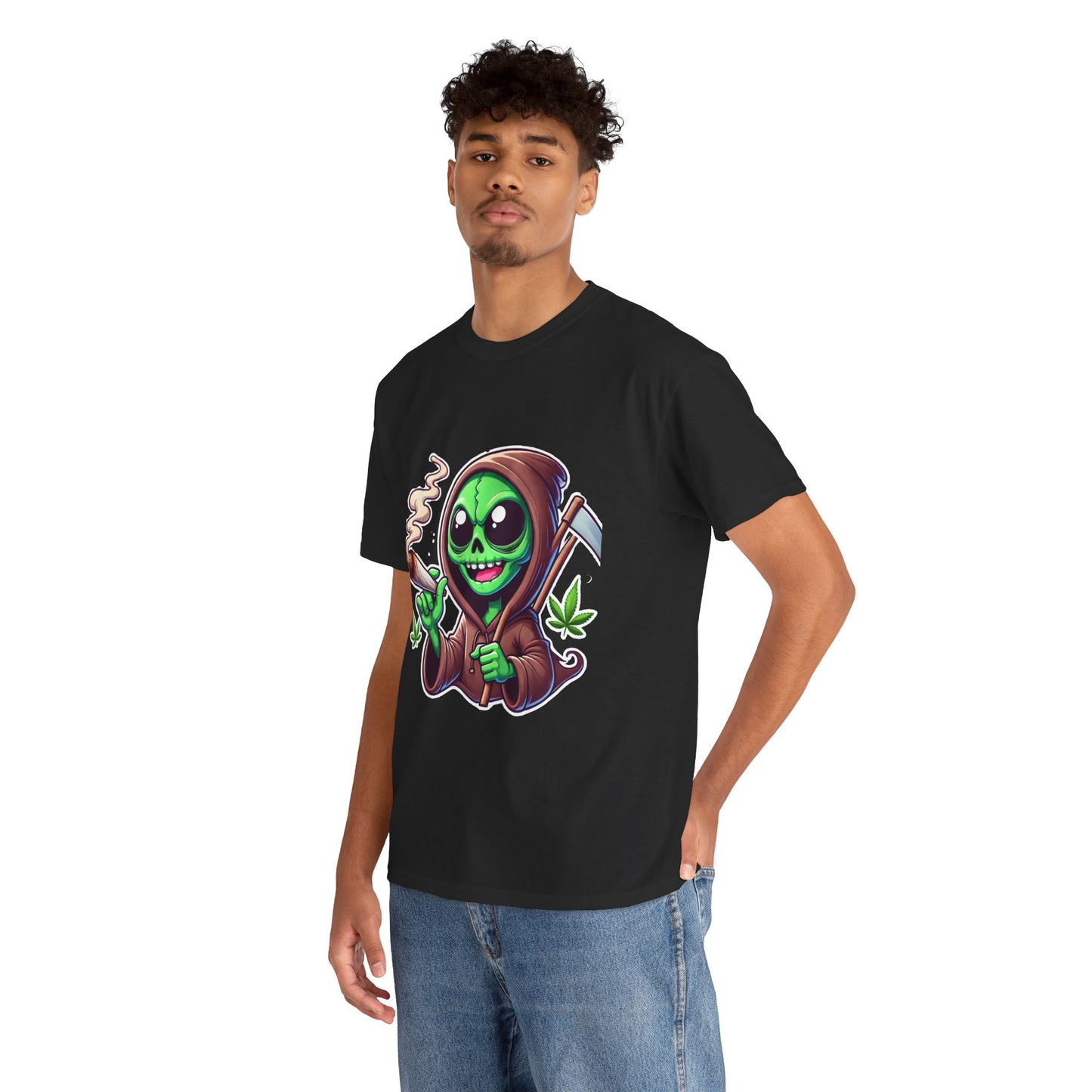 Reaper Smoking Joint T‑Shirt — Cute Grim Reaper Stoner Tee