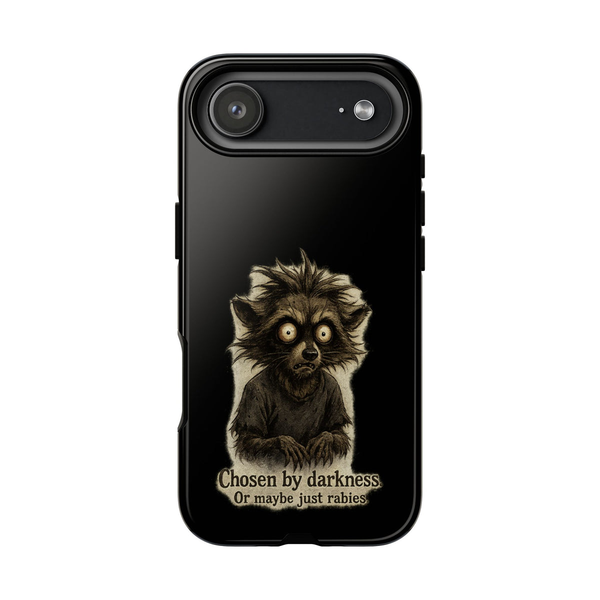 Phone Case — "Chosen by Darkness (Or Maybe Just Rabies)" Cute Creepy Lemur Design