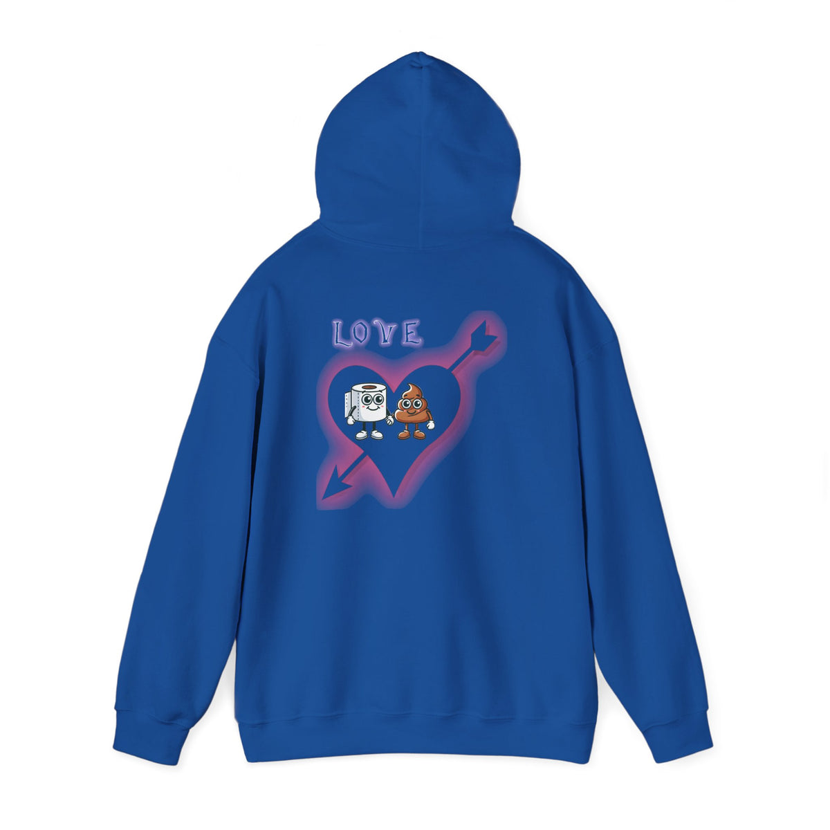Cute Toilet Paper & Poop Heart Hoodie — Funny Bathroom Couple Graphic Sweatshirt