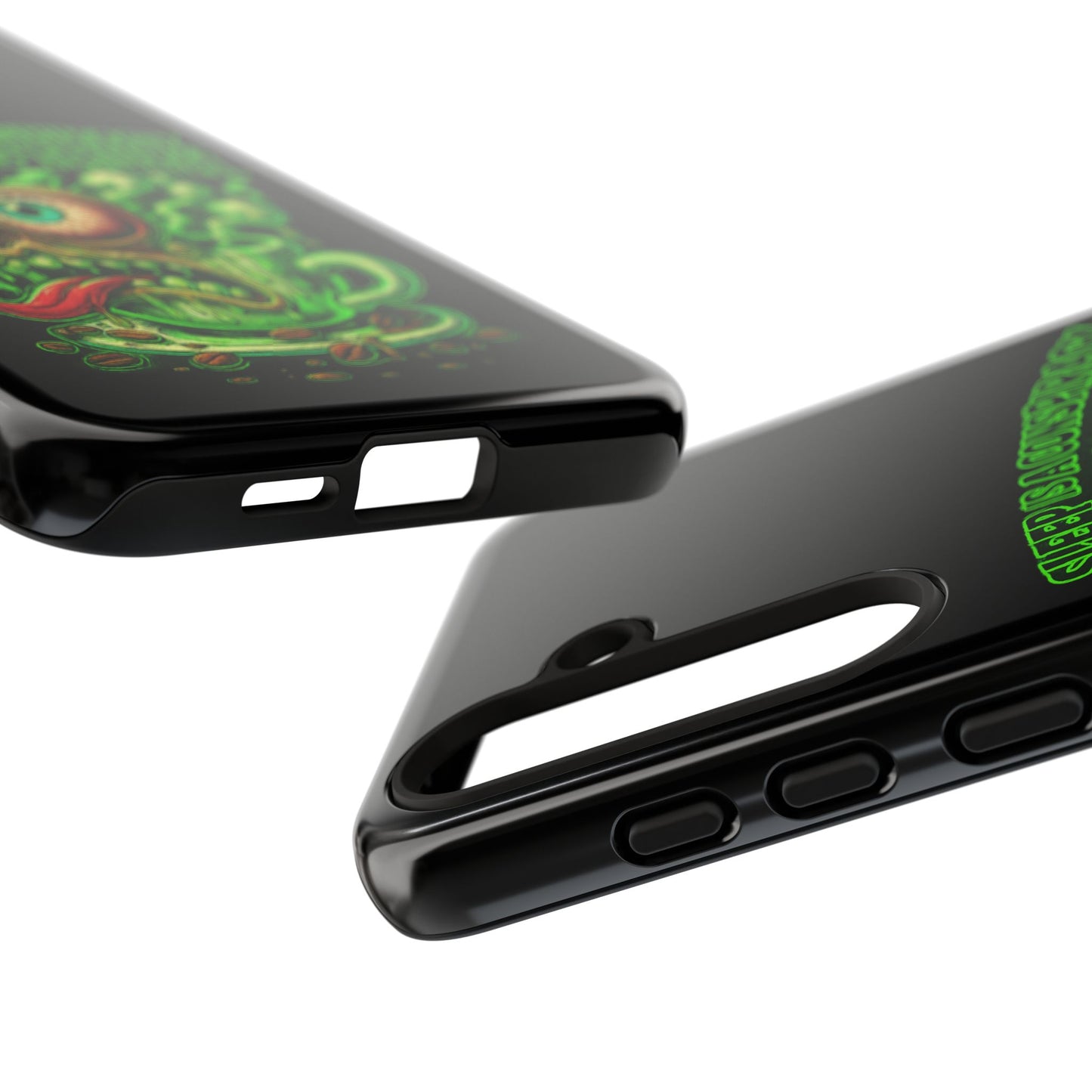 Phone Case — “Sleep Is a Conspiracy, Coffee Is Truth” Retro Monster Design
