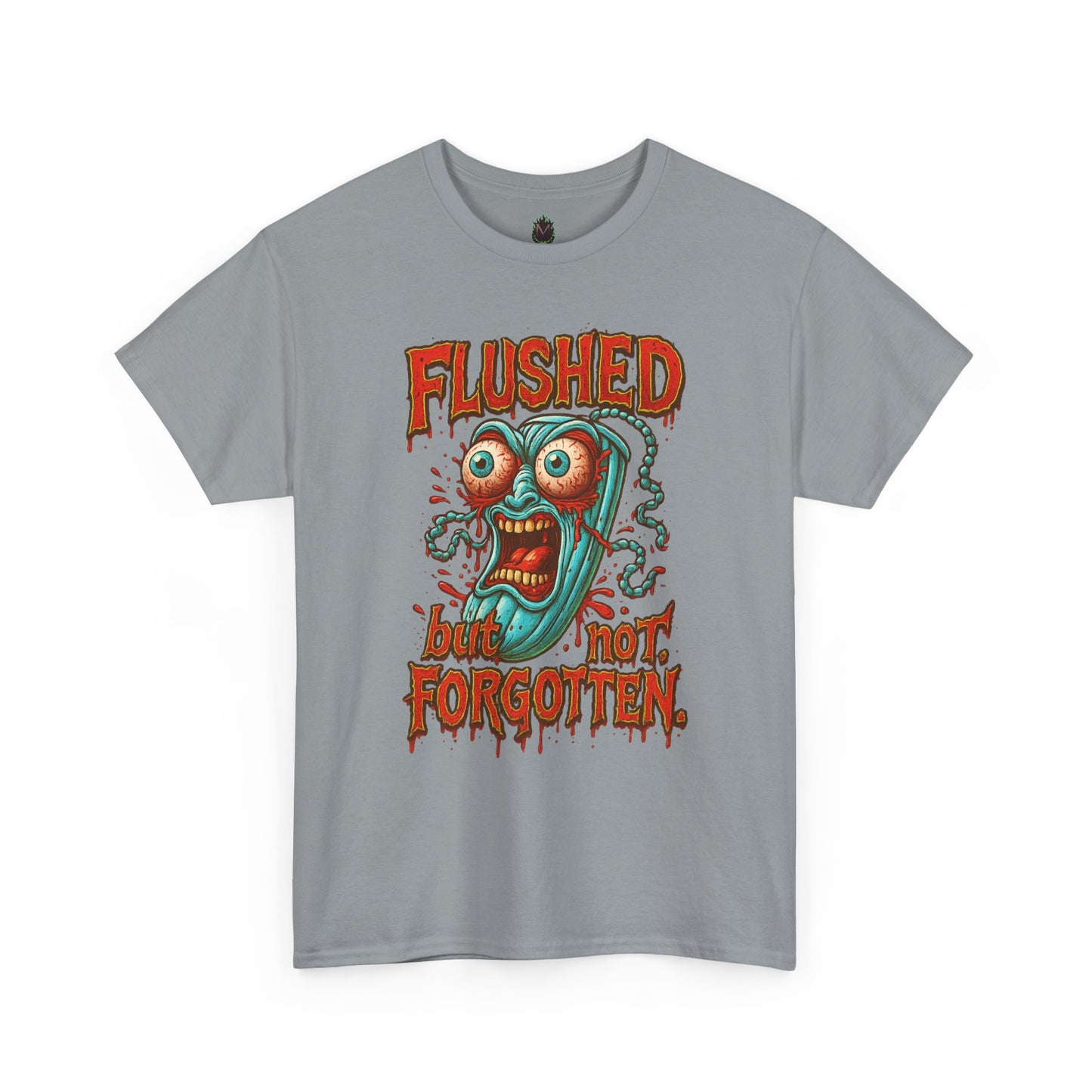 Flushed But Not Forgotten – Blood Red Letter Horror Tee