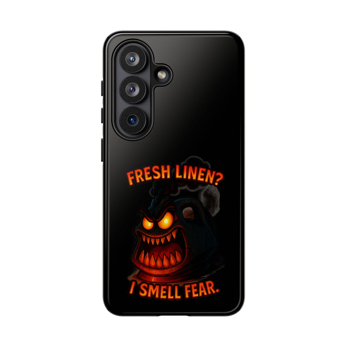 Phone Case — 'Fresh Linen? I Smell Fear.' Spooky Pumpkin Horror Protective Case