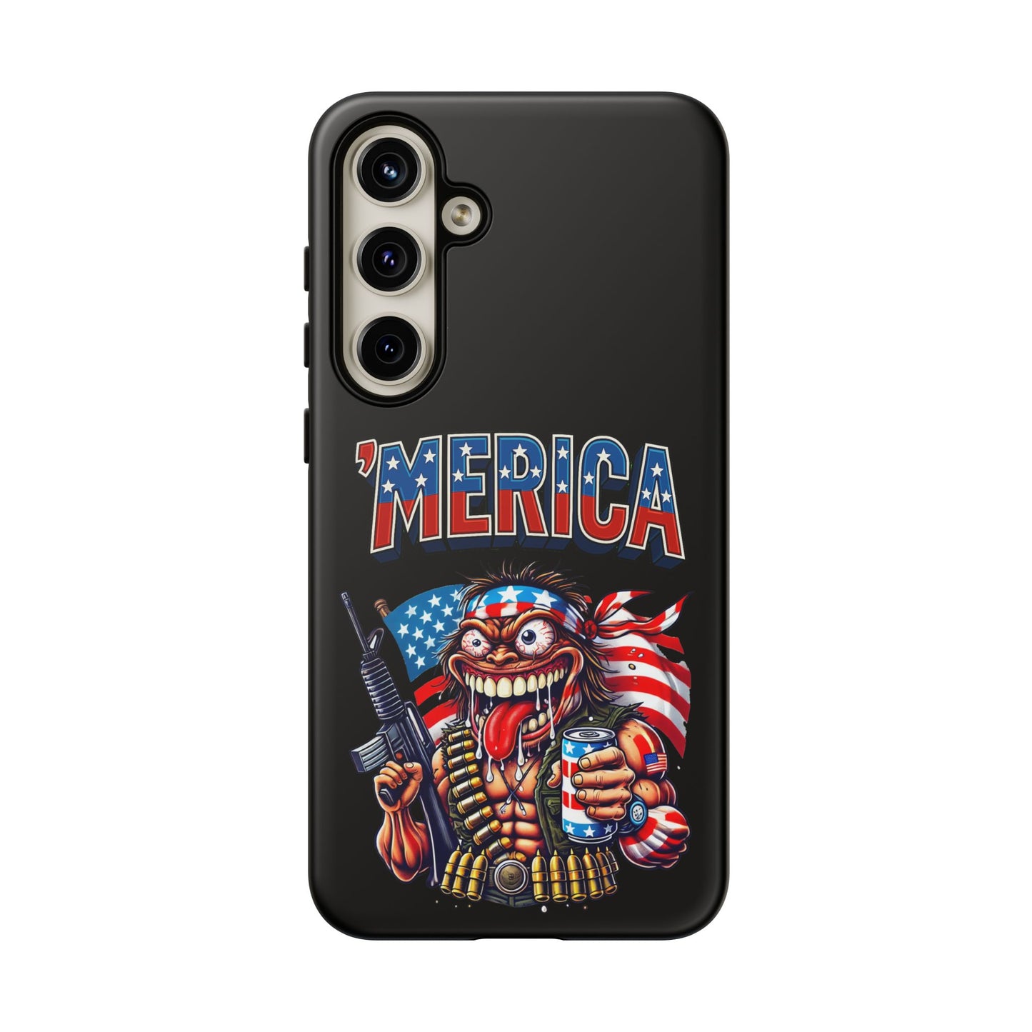 'MERICA Patriotic Phone Case — American Flag Madman Design