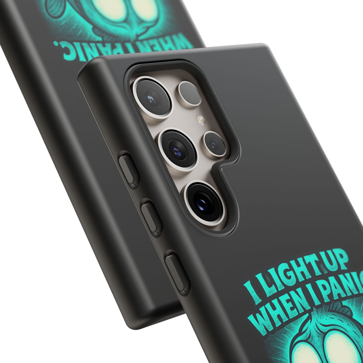 Phone Case — "I Light Up When I Panic" Glow Fish Anxiety Phone Case