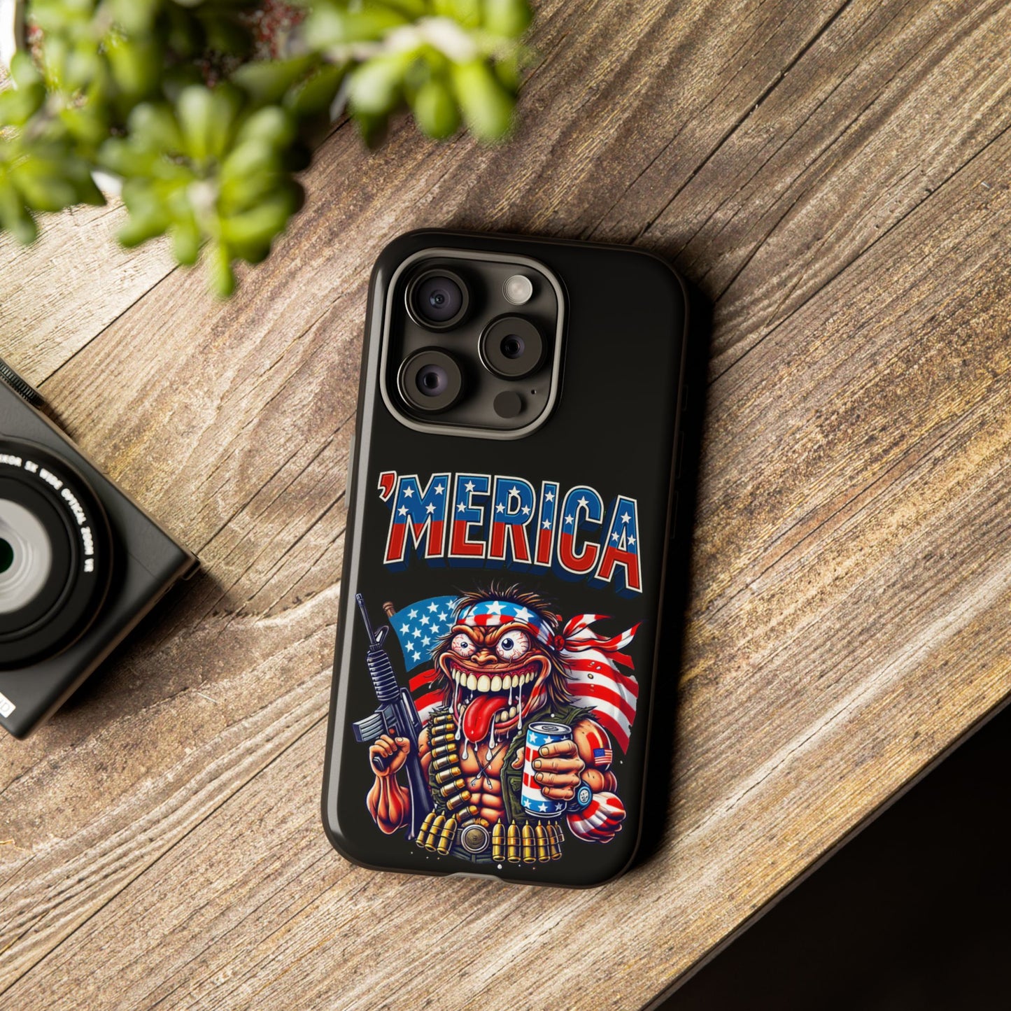 'MERICA Patriotic Phone Case — American Flag Madman Design